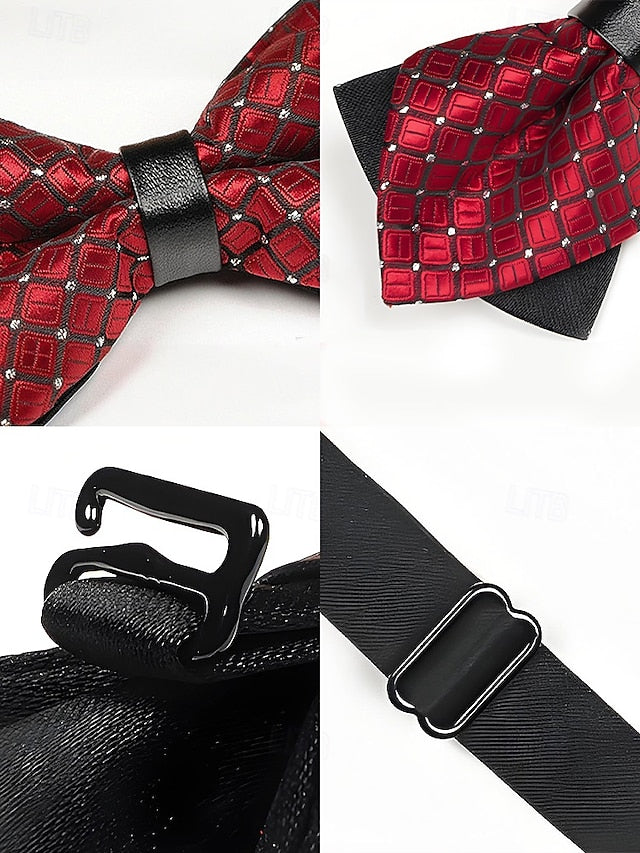 with Men's Christmas Tie Geometric Pattern Bow