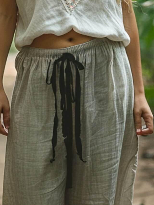 Women's Cotton Linen Pants Bohemian Retro Vintage Casual