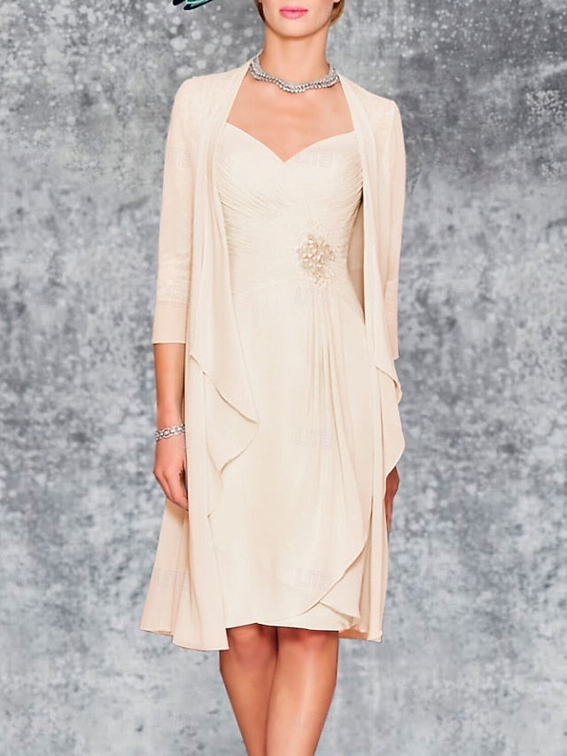 of the Piece Mother Sheath Bride Dress Two Wedding Beach