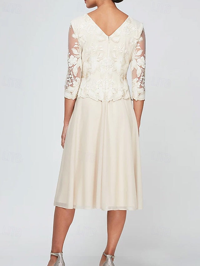 Crew Mother Elegant Bride Minimalist Simple the A-Line Dress of