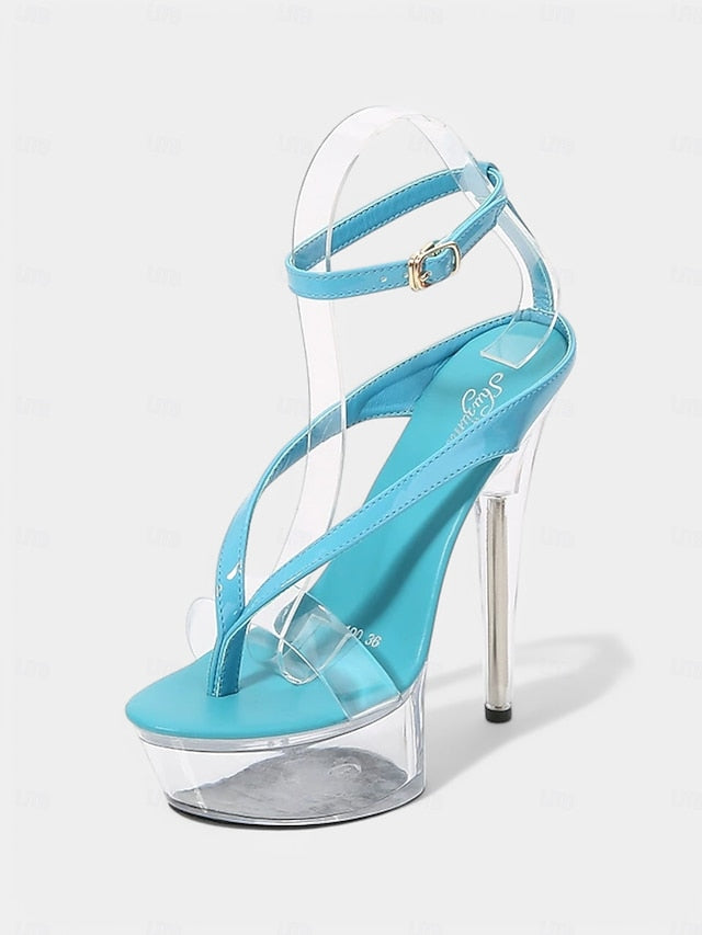 Lavender Nightclub Sexy Platform – Heel Clear Sandals
