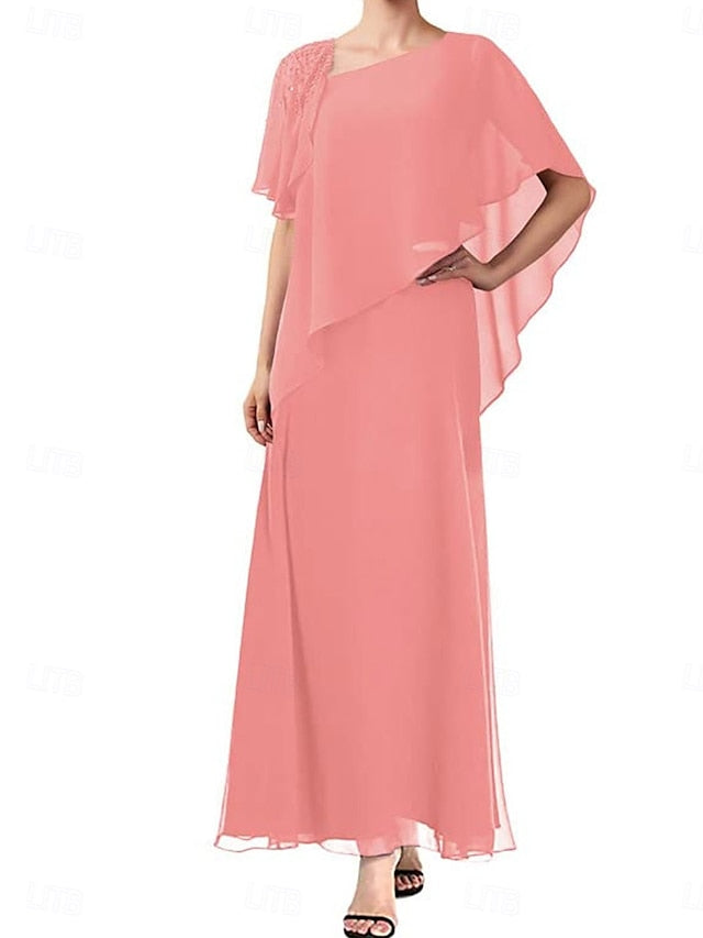 A-Line Mother Simple Neck of Square the Dress Bride Elegant