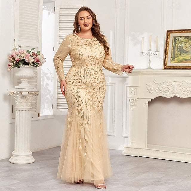 Dress Sparkle Mermaid Formal Trumpet / Floor Evening Gown