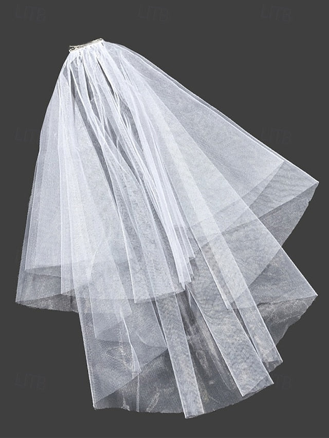 Veil Bridal Soft with – Tulle Elegant Classic Two-Layer