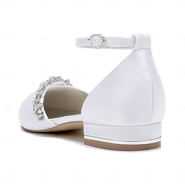 Wedding White Satin Women's Toe Flats – Pointed Elegant