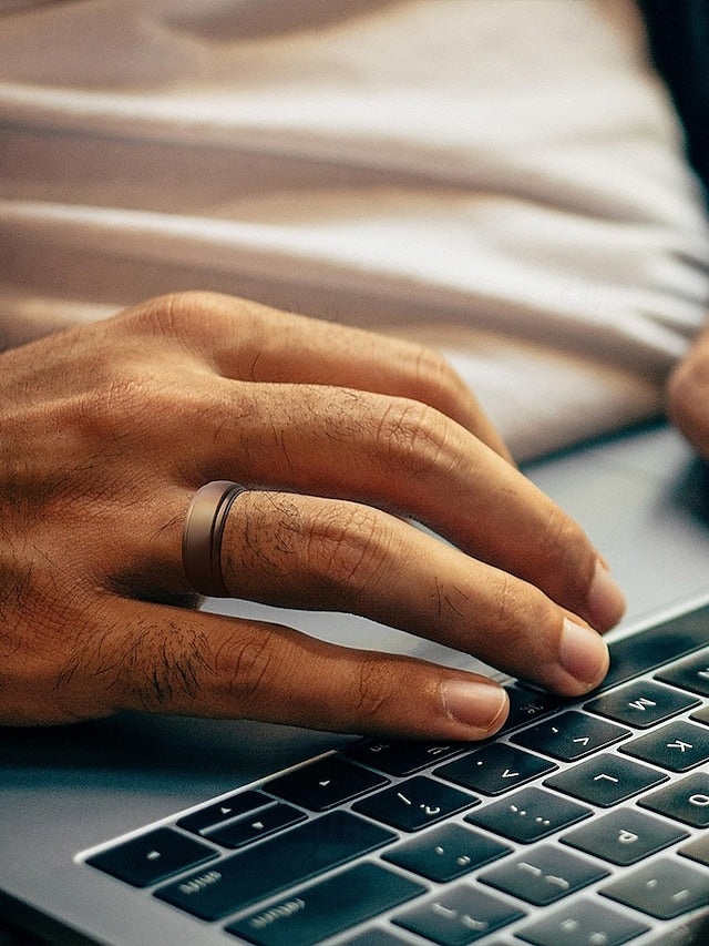 – Men Ring Black Durable Matte Silicone for Comfortable