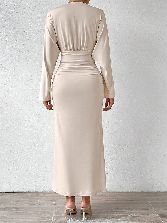 Dress of Mother Elegant Length V Floor Neck the Bride