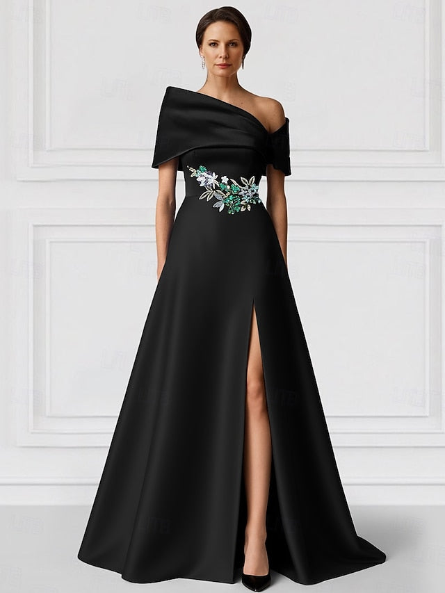 Floor Wedding Length Formal Elegant A-Line Dress Gown Evening
