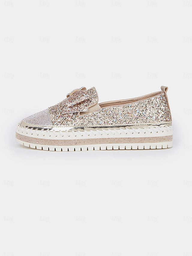 Rhinestone Slip-On Loafers Glittery Women for – Sparkling