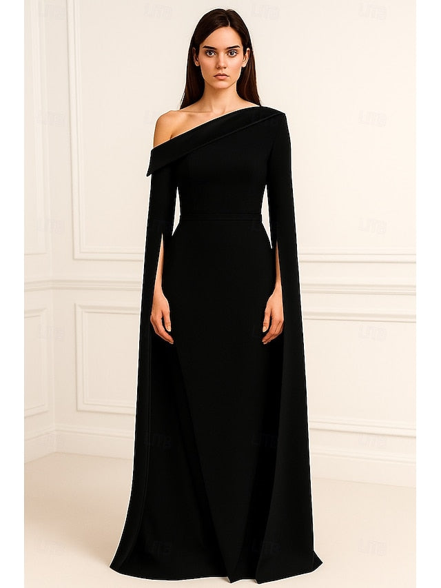 Red Dress Evening Sheath Black Formal / Column Gown Elegant