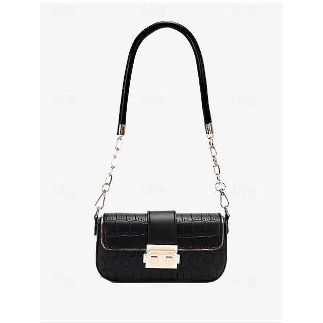 Damen Tasche Baguette Schultertasche Umschlag Leder PU