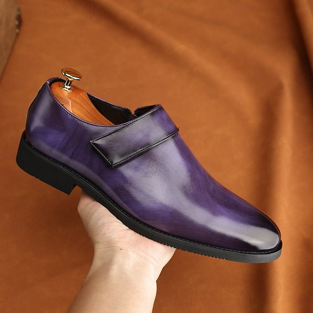 Leather Brown Men's Slip-On Shoes Dress Business Loafers