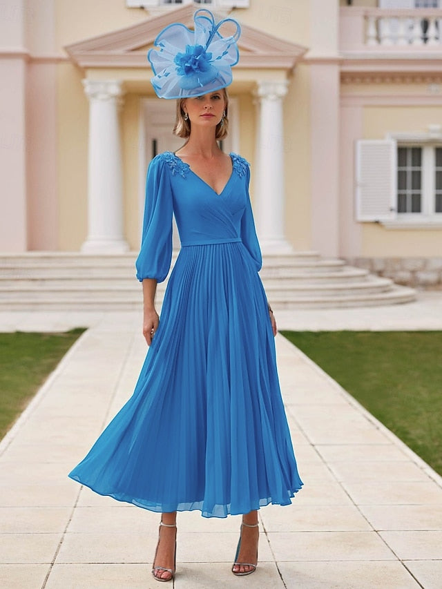 A-Line Bride V the of Elegant Beach Dress Mother Wedding