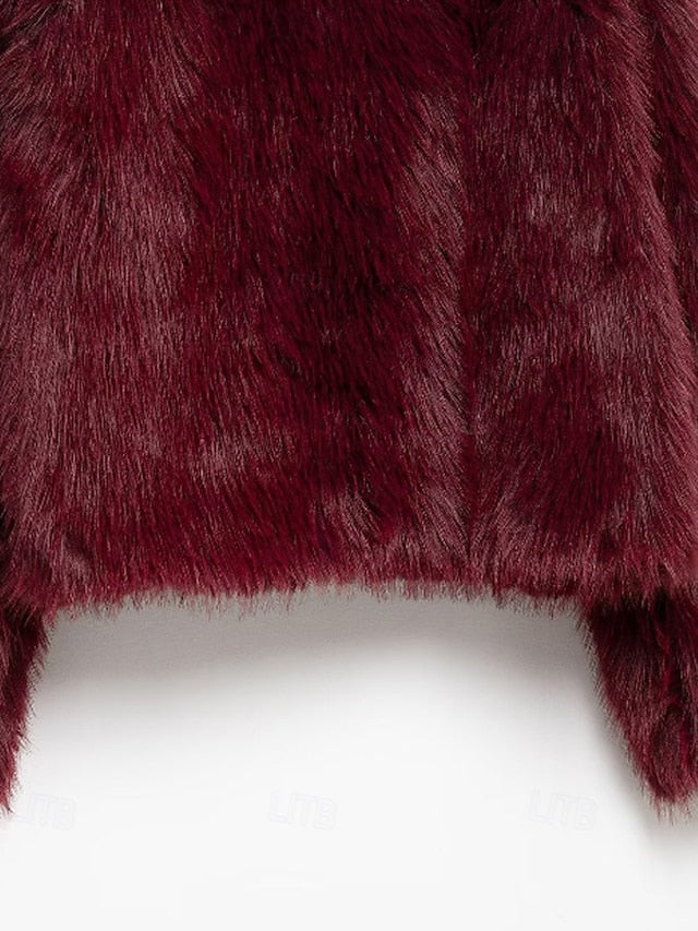 Women's Faux Furs Warm Comfortable Coat Leathers Fur