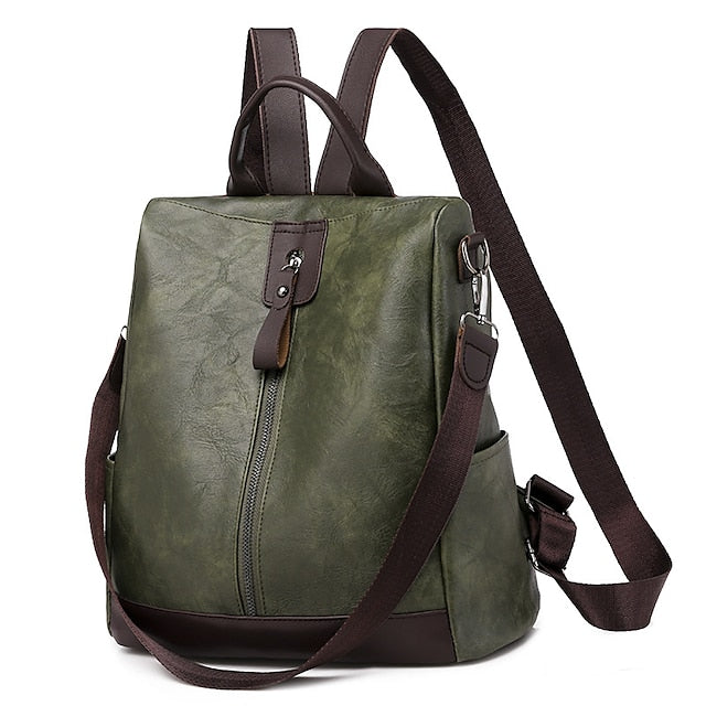 Wandelbarer Rucksack Kunstleder Karamell Geldbörse Damen