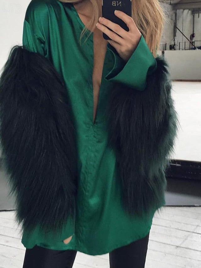 Furs Fur Comfortable Leathers Women's Coat Faux Warm