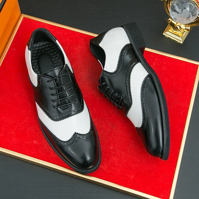 and White in Wingtip Men's Oxford Shoes Brogue Two-Tone