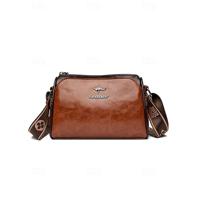 Crossbody Vintage Shoulder Bag – Women's Faux Leather