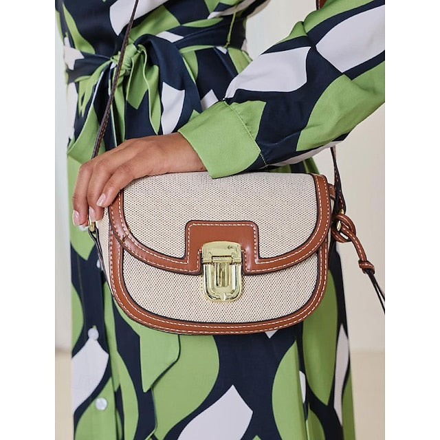 – Tasche Trim Vintage Damen Crossbody Leder klein