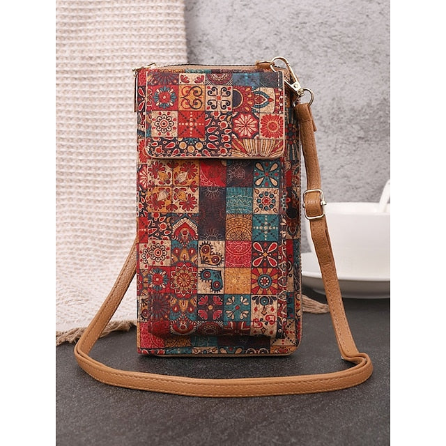 Women’s Boho Vintage Bag with Adjustable Crossbody Phone