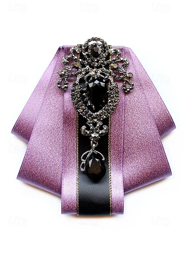 - Bow Diamond-Accent Satin Tie Elegant Christmas Men's