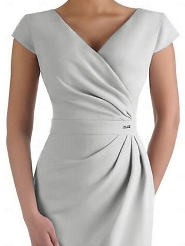 Elegant Sheath Wedding the of Mother Dress Guest Neck V Bride