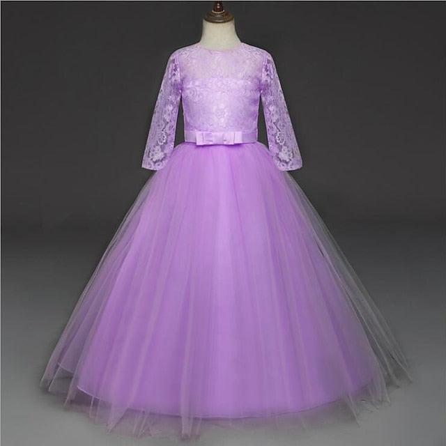 Lace Prom Girl Years 3-13 Kids Dress Princess Flower