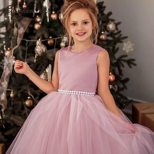 Flower Kids Color Girl Dress Girls' Solid Party