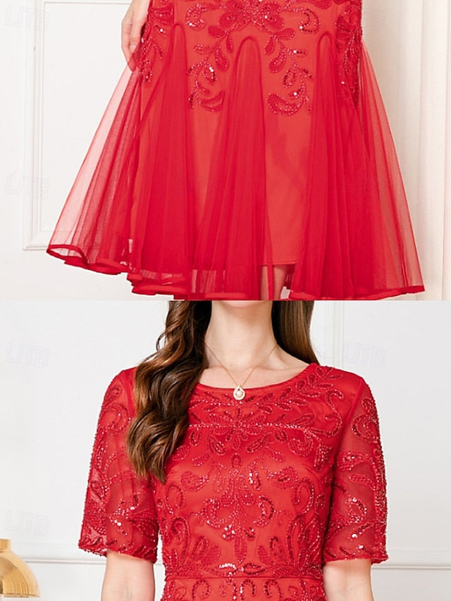 of Dress Vintage Elegant Beaded Bride A-Line Mother Party V the