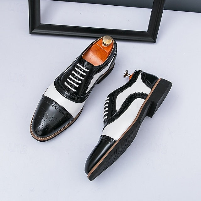 and Brogue Brown Shoes with White Oxford Classic Men's