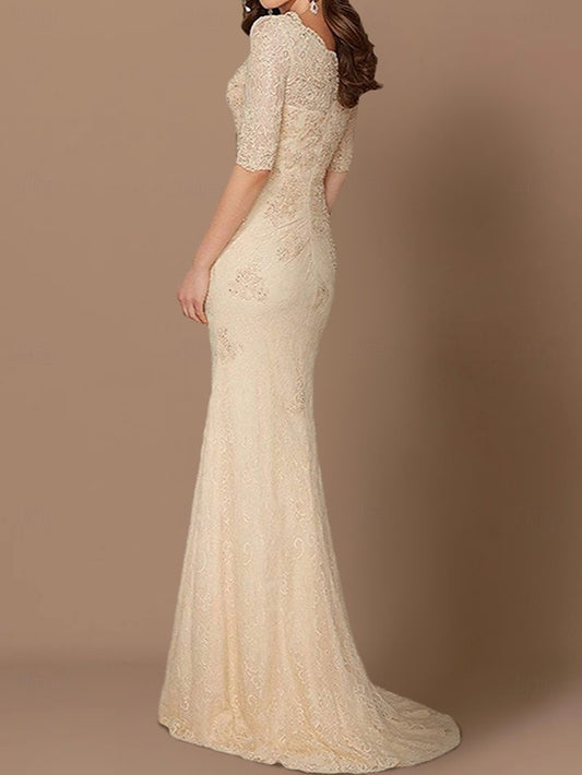 V Sexy Dress Mermaid of Guest Plus Size Mother the Wedding Bride