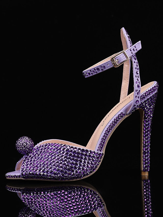 Women's Stiletto Embellished Sandals Rhinestone Heel with