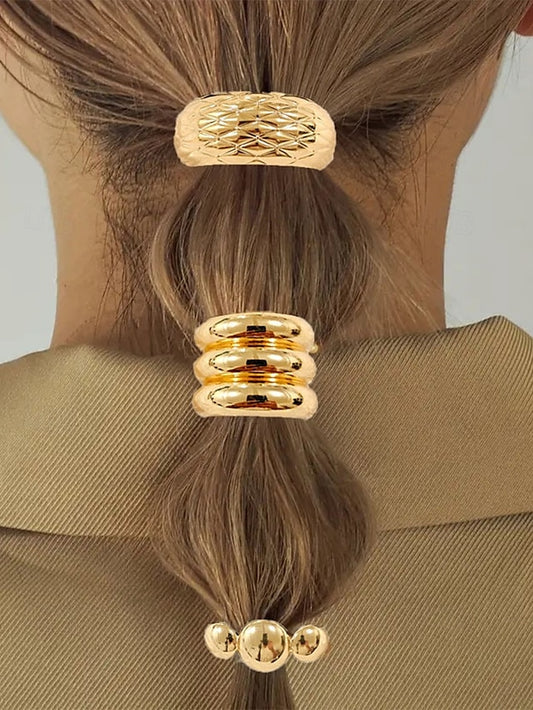 with Hair Tone Gold Scrunchies Band Elastic Women's -