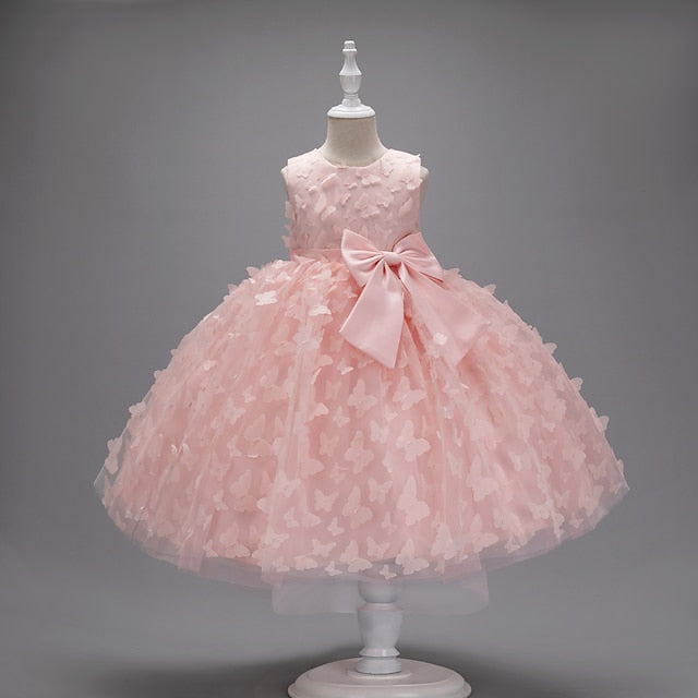 Dress Flower Party Kids Girl Butterfly Girls'