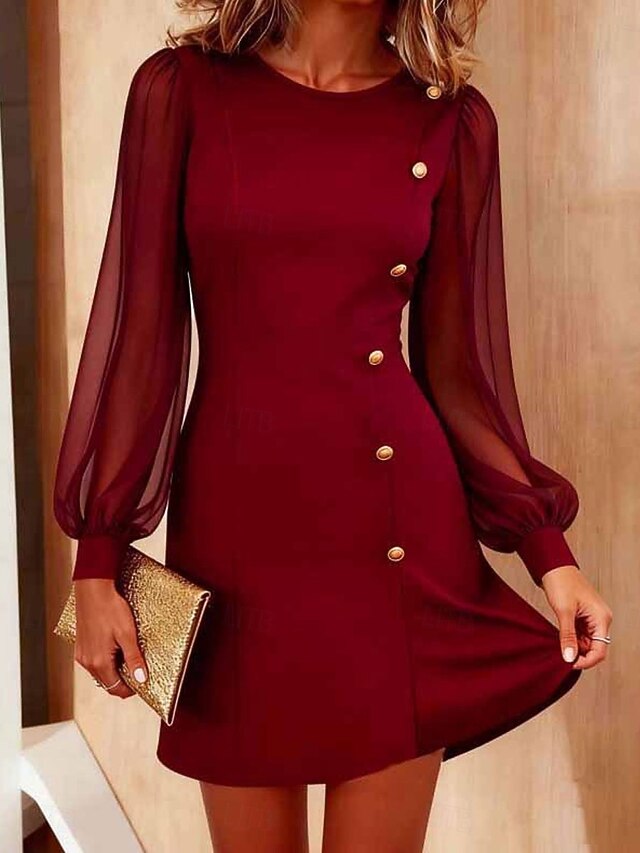 Women's Knee Length Dress Black Dress Elegant Casual