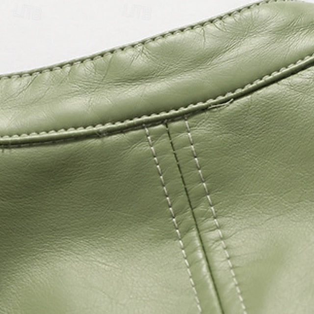 Women's Faux Zipper Comfortable Jacket Leather Pocket