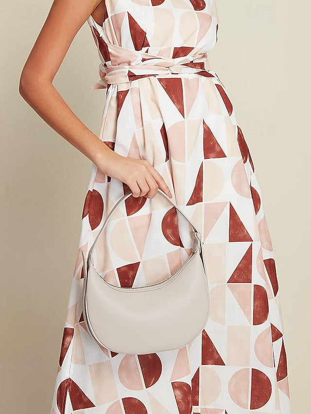 Crescent Elegant Shoulder - Bag Women's White Stylish