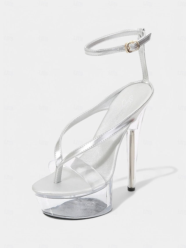 Lavender Nightclub Sexy Platform – Heel Clear Sandals