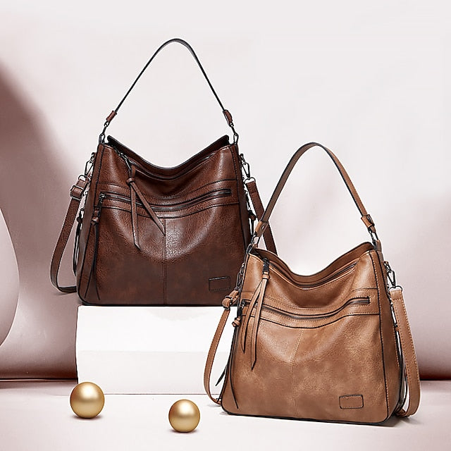 Tasche PU Crossbody Damen Leder Schulter Hobo Tote