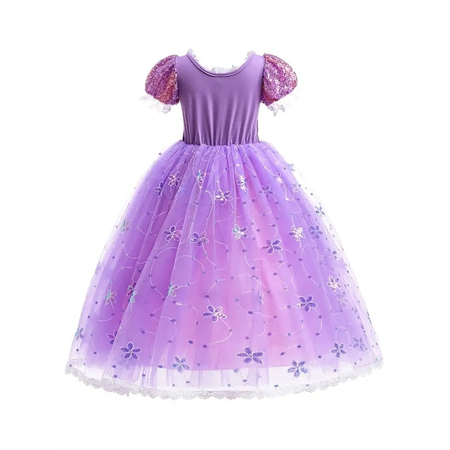Theme Dress Girl Flower Rapunzel Princess Sofia Party Fairytale