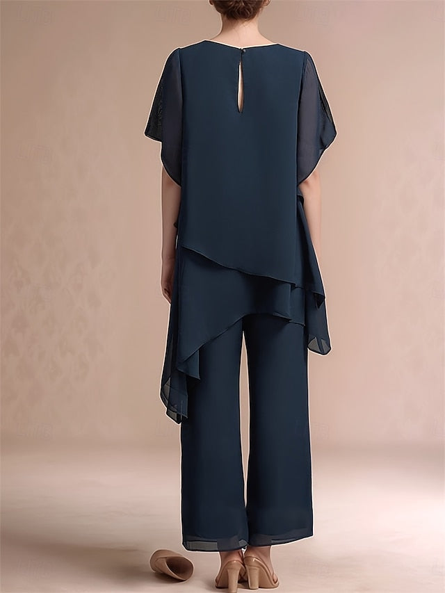 Classic the Bride Piece of Dress Crew Pantsuit Mother Neck 2
