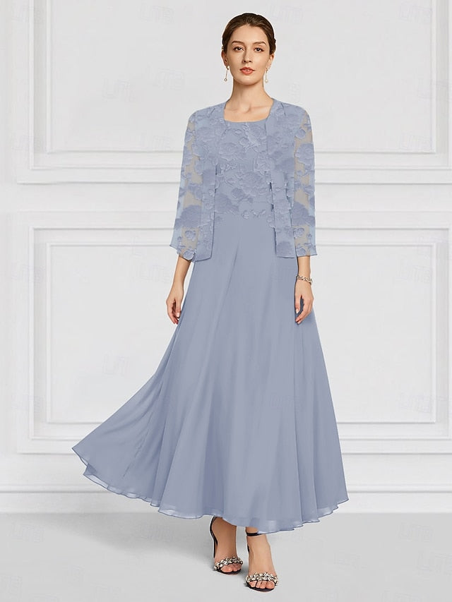 Out Two Piece Lace of Bride Floral SkyBurnt A-Line Mother the