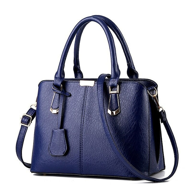Elegant Faux Leather Structured Handbag – Green Women's