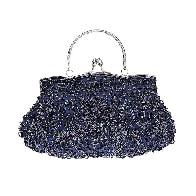 Vintage White Evening Beaded – Purse Women's Clutch