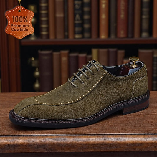 Men's Derby - Shoes Suede Classic Leather Genuine Cowhide