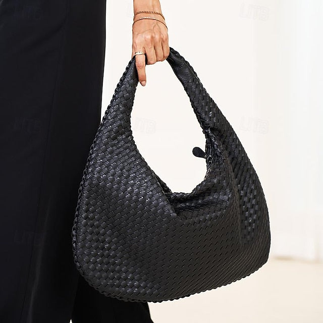 Hobo Leather Burgundy Women's Bag – Woven Faux Chic
