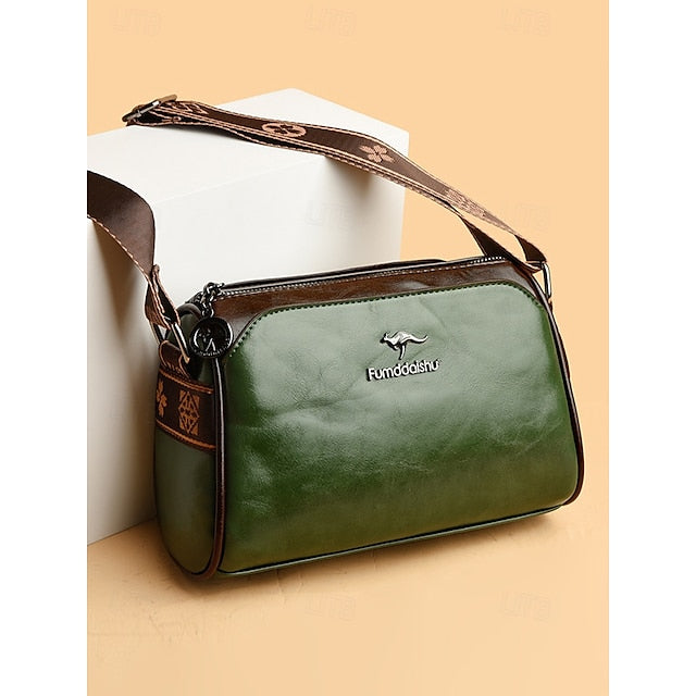 Crossbody Vintage Shoulder Bag – Women's Faux Leather