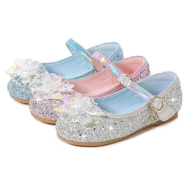 Princess Shoes Leather Girls' Flats Portable Walking PU