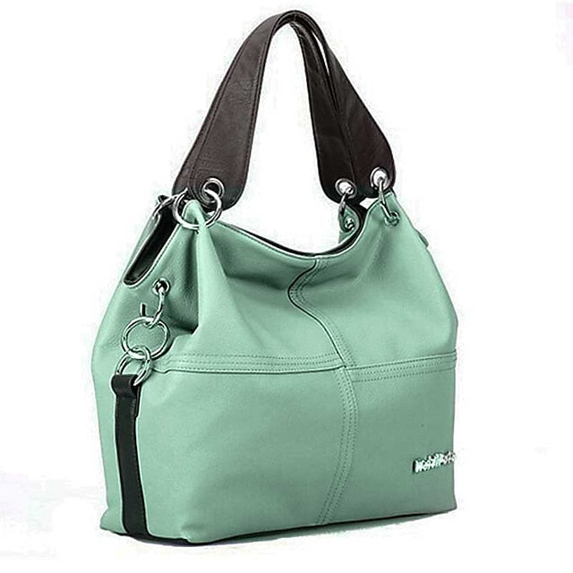 Lässige Handtasche mit Canvas-Lederriemen – Damen