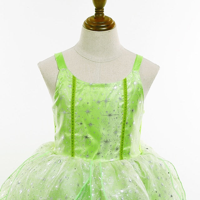 Theme Flower Girl Tiana Fairytale Tinker Bell Dress Princess